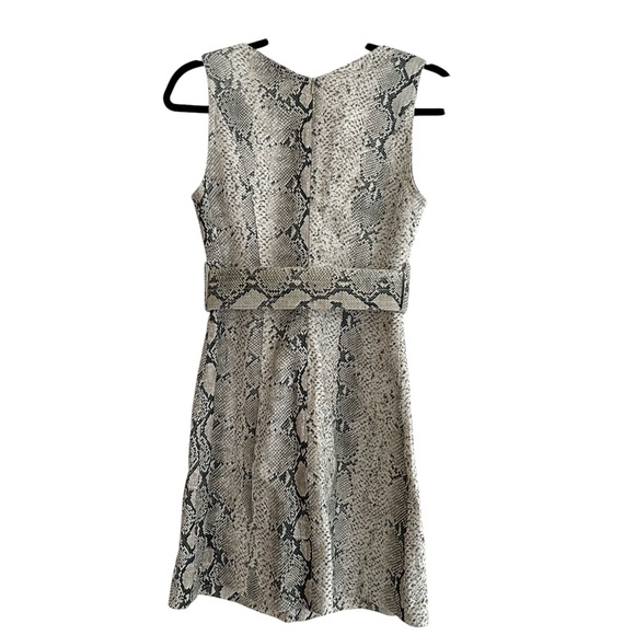 Zimmerman Corsage Python Print Linen Mini Dress Grey Size 0 - Picture 6 of 8